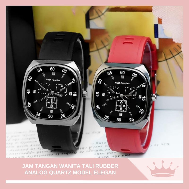 Jam Tangan Wanita Kotak Rubber Silikon Sport Korea Fashion / Jam Tangan Quartz / Analog Watch