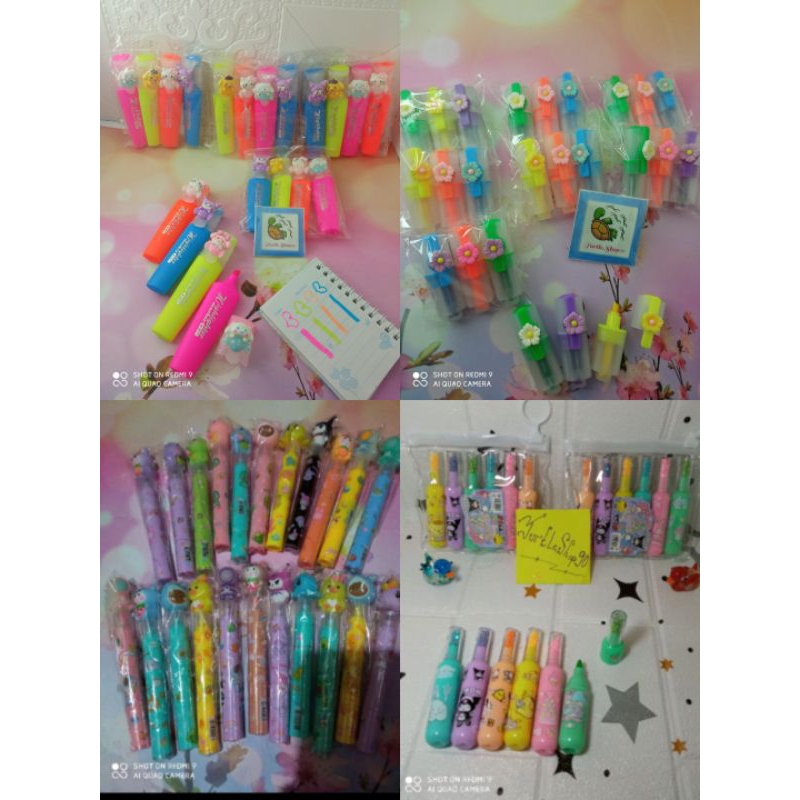 

mini stabilo / Highlighter smile lucu isi 3 dan 6pcs