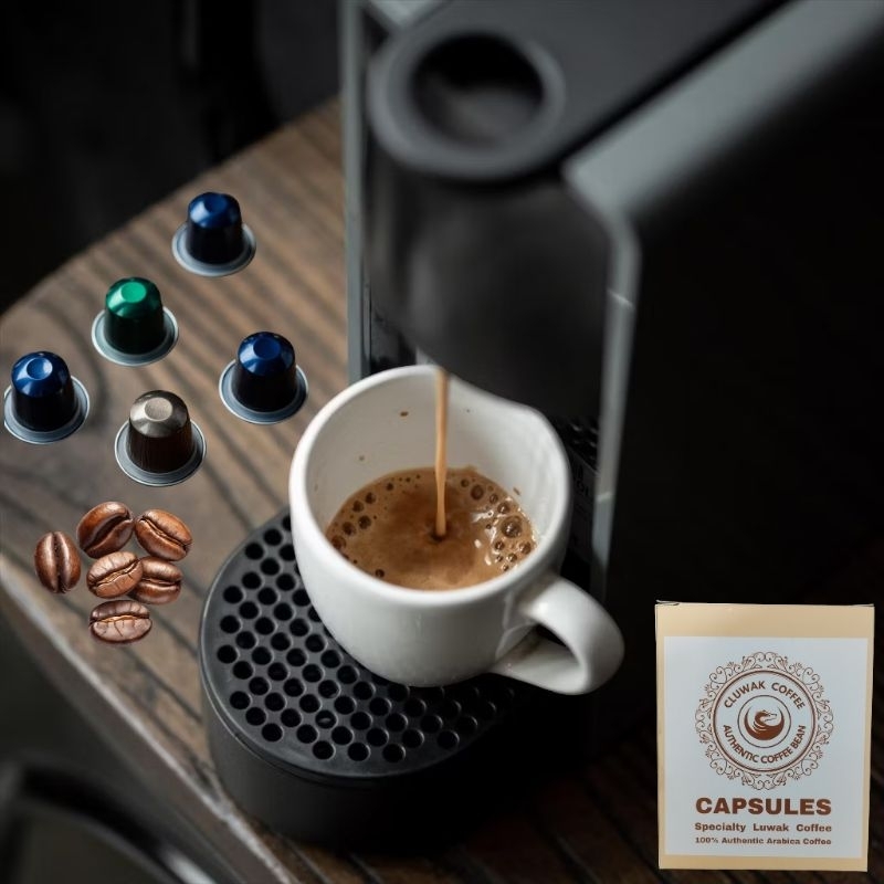 

COFFEE CAPSULES PREMIUM KOPI KAPSUL CLUWAK ARABICA 100% COFFEE AUTHENTIC COFFEE BEAN SPECIALTY LUWAK COFFEE GS