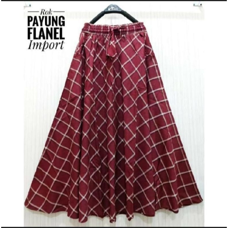 rok maxi mayung motif kotak-kotak rok terkini danterlaris