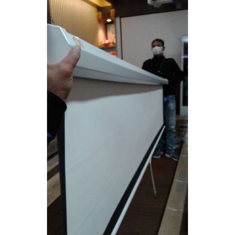 Layar Proyektor Manual wall 150 Inch - Screen Proyektor Gantung 2×3m