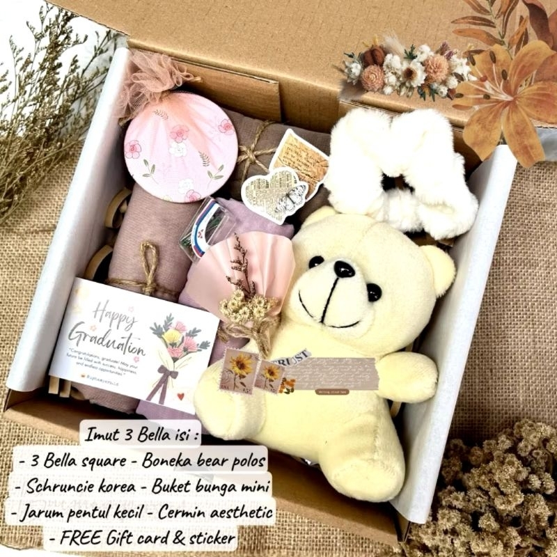 

Hampers Hijab Bella Square / Gift Box Kado Ulang Tahun Cewek Murah Free Ucapan(Request Warna)