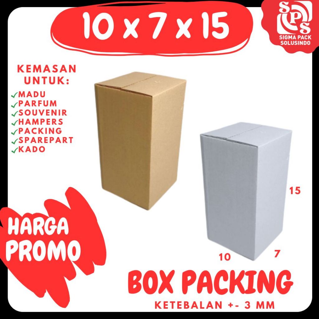 

Box 10x7x15 Packing A1 Dus Karton Kardus Kotak Kemasan Sparepart Assesoris