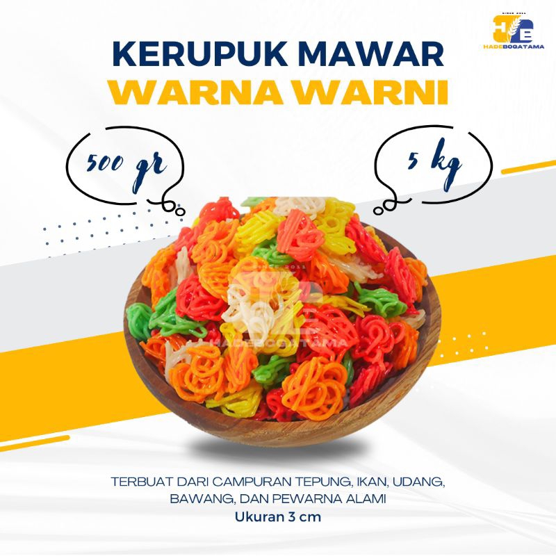 

Kerupuk Warna Warni 500 gr (Bks) / Kerupuk Mentah Seblak