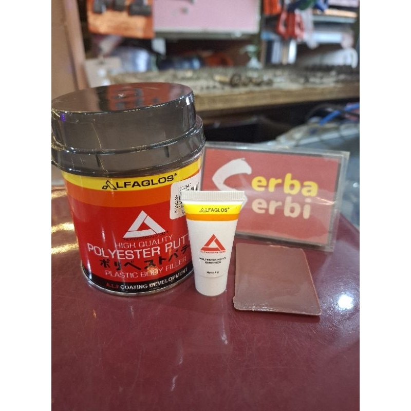 (250CC ALFAGLOSS) Dempul plastik besi+hardener