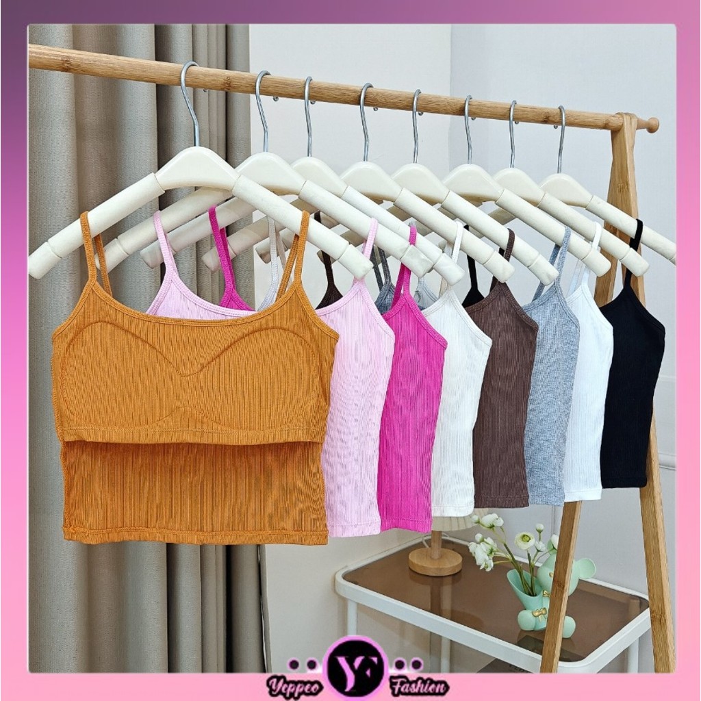 •YF•BR1753 Baju Atasan Wanita TanktopTali Singlet Fashion Motif Polos Tanpa Kawat Sexy Wanita