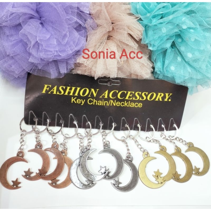 12pcs Gantungan kunci besi Tanjak Melayu/gantungan kunci bulan Bintang//Gantungan tas//Grosir//Lusin