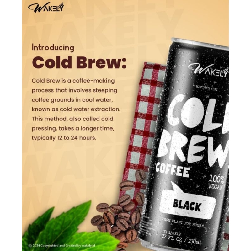 

WAKELY COLD BREW BLACK 230ML KOPI VEGAN COFFEE MINUMAN PLANT BASED