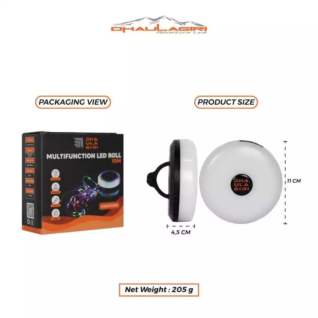 Dhaulagiri Multifunction LED Roll 10 m / Lampu Tumbler LED - Lampu Tenda Camping Hiking