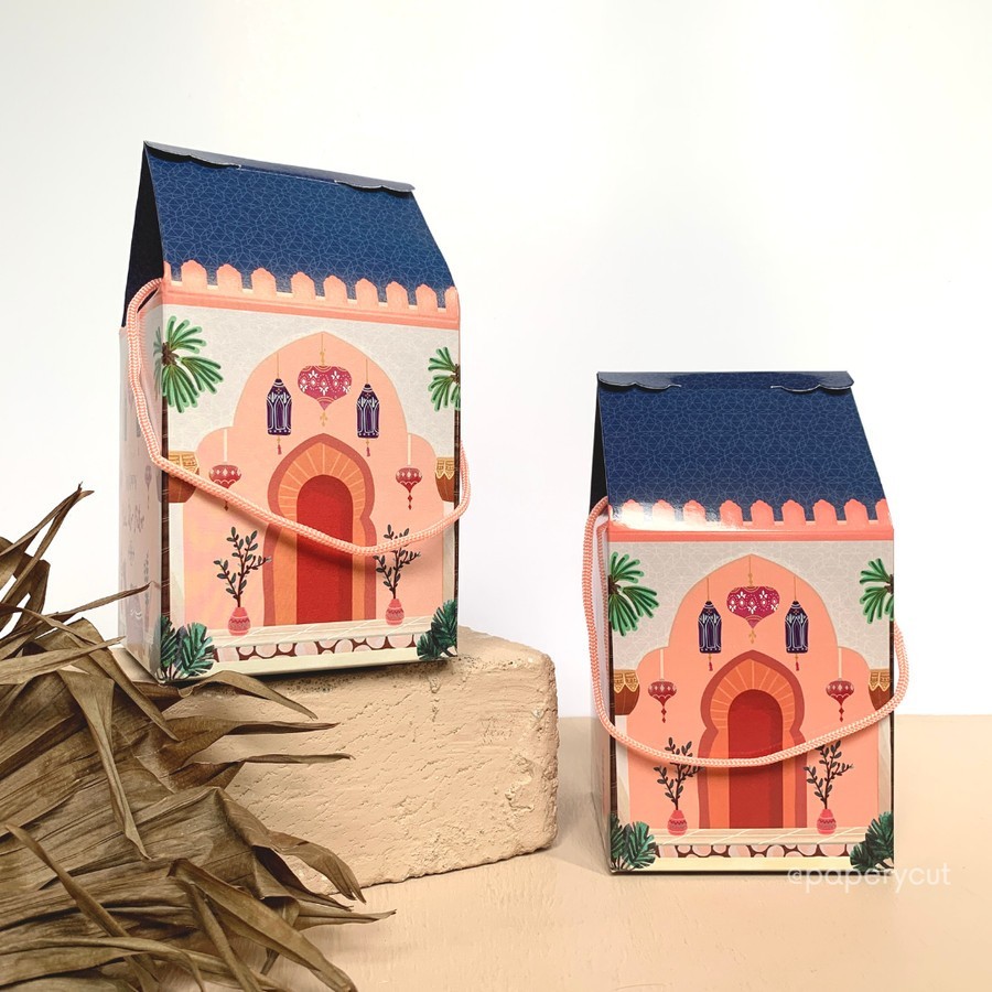 

Box Dus Kardus Kotak Packaging Toples Kue Cookies Idul Fitri / Lebaran Rumah Mini DUPLEX