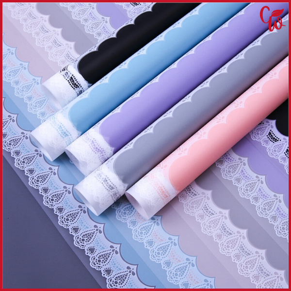 

Kertas Buket Renda Brokat Lace Border Cellophane Flower Wrapping Paper KB6175