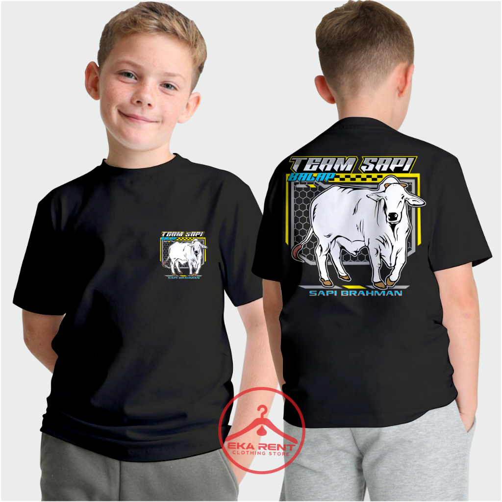 Baju Kaos Anak Team Sapi Balap Peternak Sapi Lengan Pendek