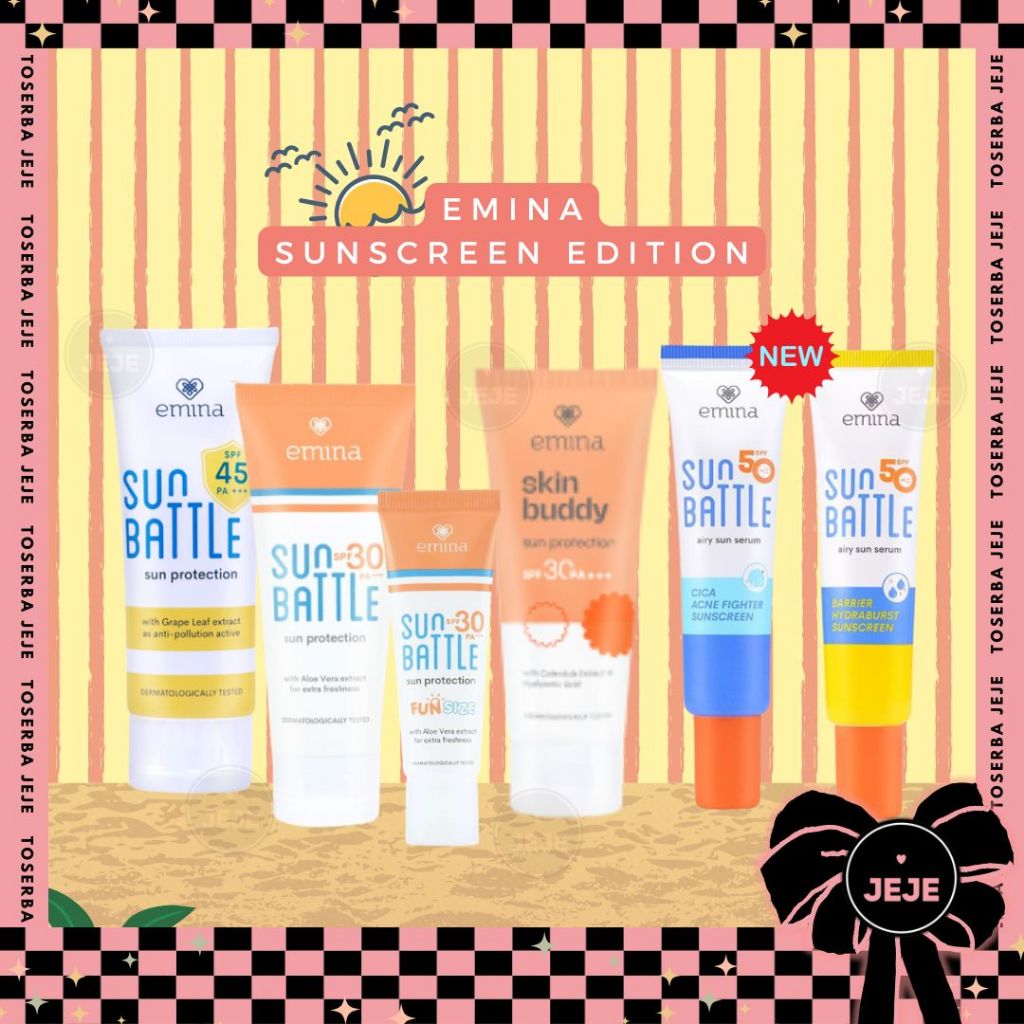 Emina Sunscreen | Airy Sun Serum Battle / Skin Buddy | SPF30 SPF45 SPF50