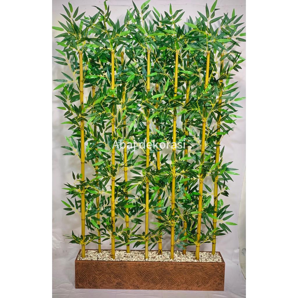 FNy partisi pembatas ruangan tirai penyekat lemari rak sekat 2muka dekorasi bambu partisi 170cm