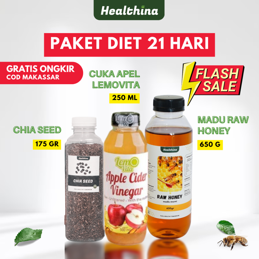 

PAKET YAKIN DIET 21 HARI | Chia Seed, Cuka Apel, Madu Raw Honey | Sehat dan Terjamin | COD Makassar
