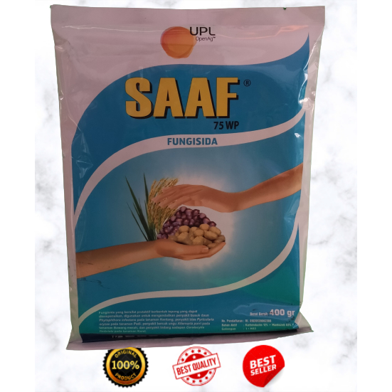 FUNGISIDA SAAF 75WP (Karbendazim 12% + Mankozeb 63% WP) 400 GRAM