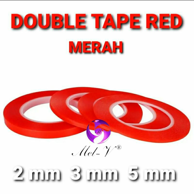 

Double Tape Red Dabel Tip Merah Selotip 2mm 3mm 5mm 10mm 15mm Perekat 2 Sisi Transparan Bening