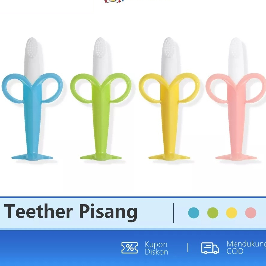 Teether Banana Bayi Mainan Gigitan Bayi Bahan Silikon Lembut