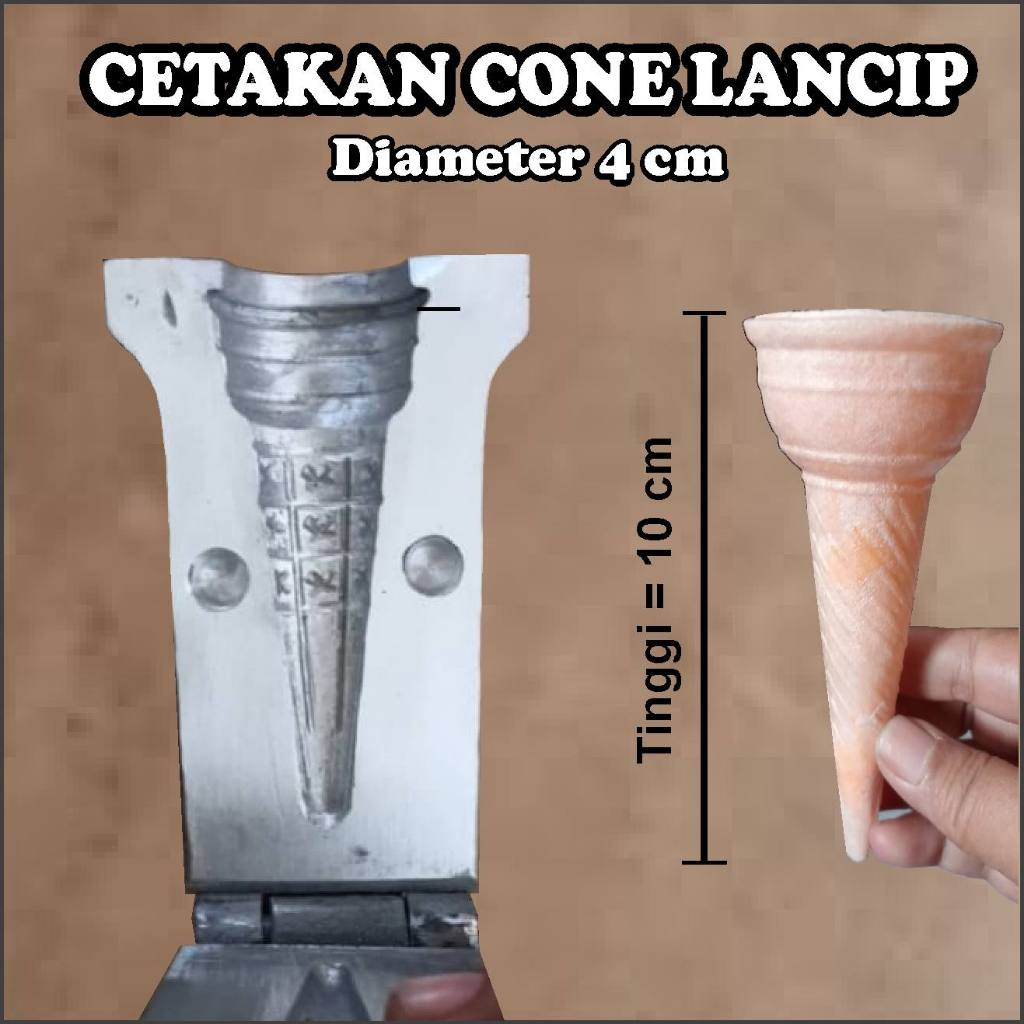 Mesin Cetak Cone Es Krim Cone Lancip Diameter 3,3 cm Kondisi Second 85%, Mesin Corong Es Krim Siap P