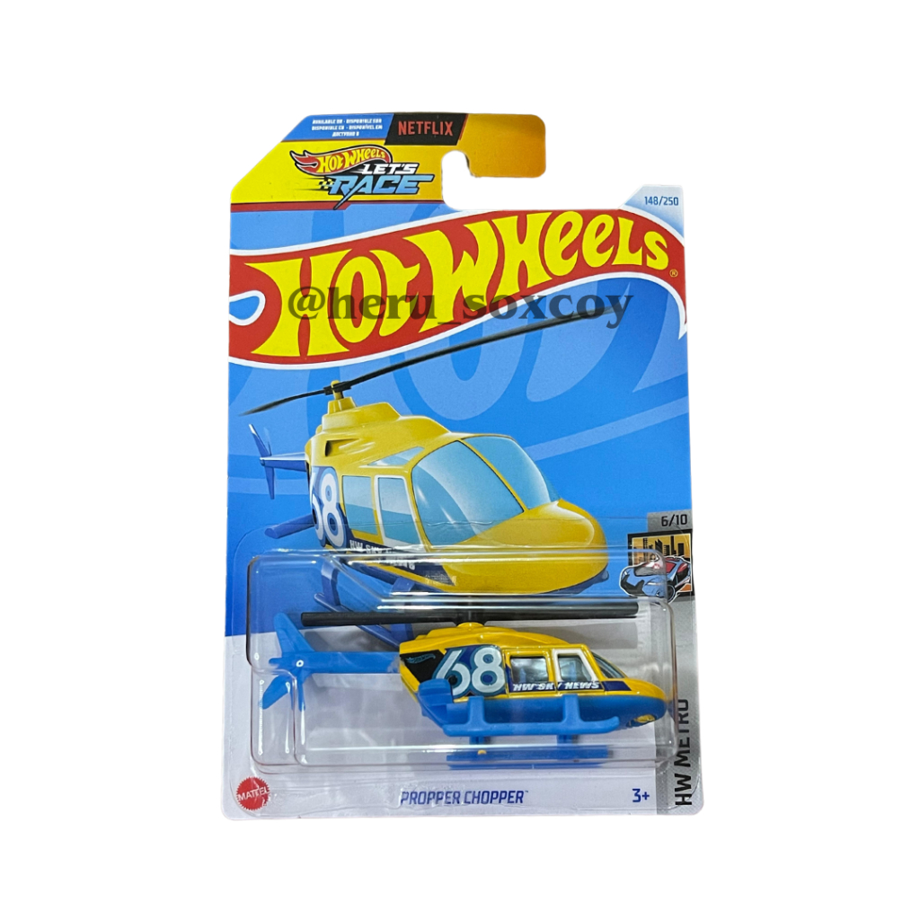 H24 - HOTWHEELS HOT WHEELS PROPPER CHOPPER KUNING LETS RACE NETFLIX