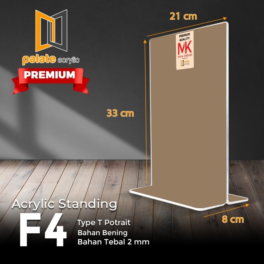 

AKRILIK TENT HOLDER F4 T PORTRAIT - 2MM PREMIUM