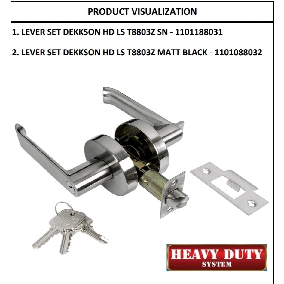 LEVER SET DEKSON LS HD T8803Z ET SN LEVER SET DEKKSON HEAVY DUTY LS T8803 ET MATT BLACK Handle Gagan