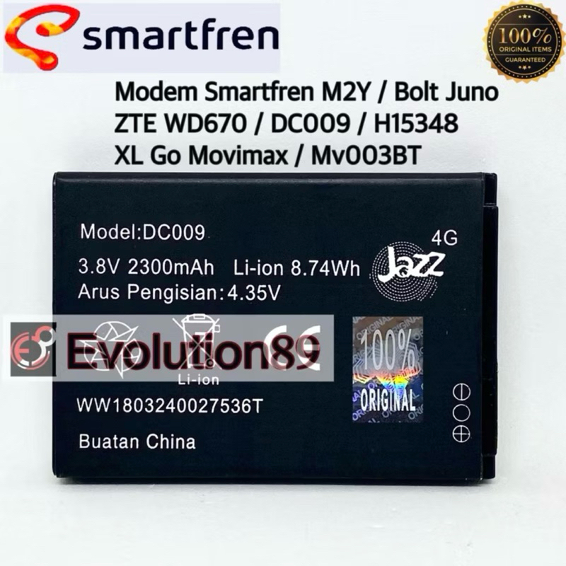 Baterai modem mifi xl go movimax smartfren m2y mv003bt batre