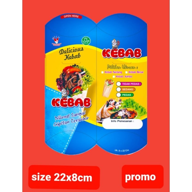 

[100 pcs]Dus kebab mini,kertas kebab mini 22x8cm
