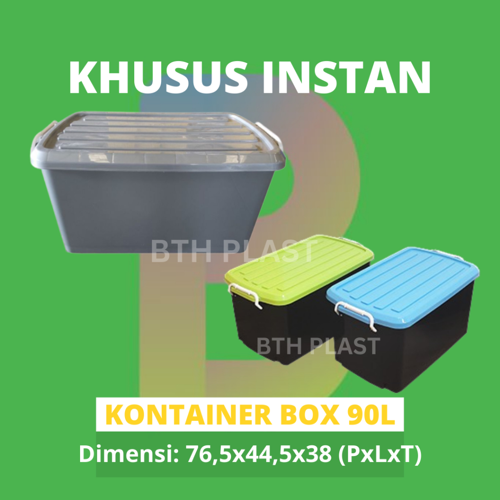 BOX CONTAINER 90 LITER + RODA - Kontainer Box Besar / Box Kontainer Jumbo / Box Serbaguna 90L
