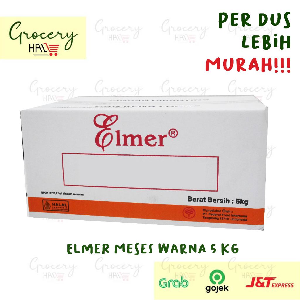 

[ HARGA DUS ] ELMER MESES WARNA KEMASAN DUS 5 KG ( ANEKA WARNA )