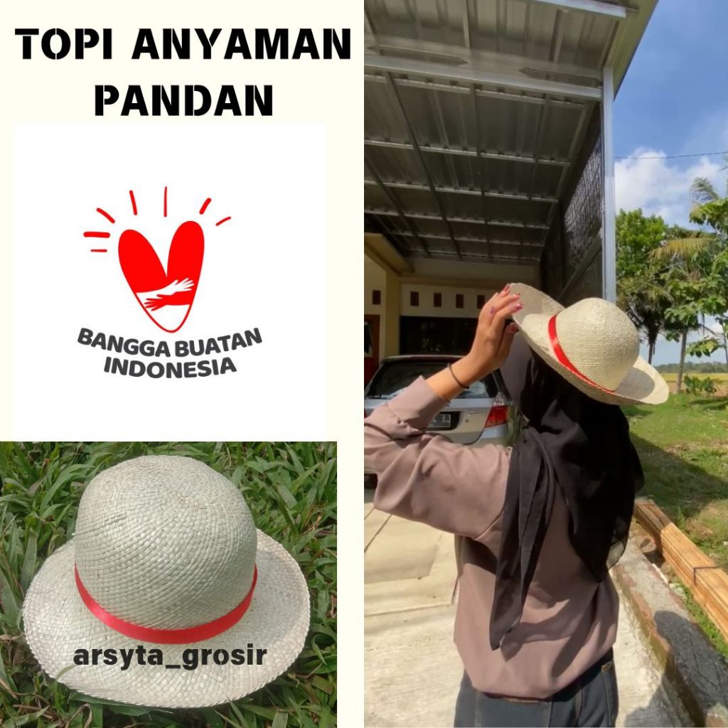 Topi anyaman handmade unisex/topi anyaman pantai