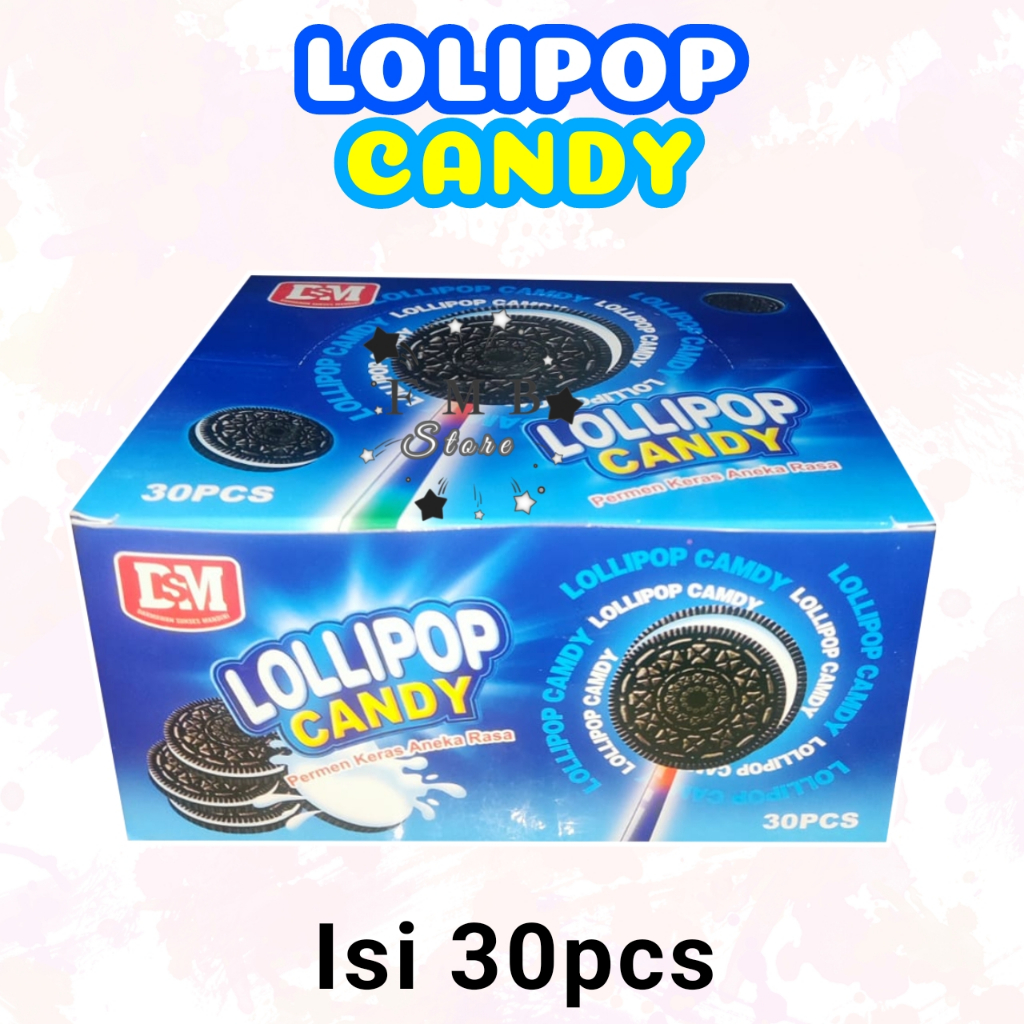 

DSM Permen Oreo Lolipop Candy gagang bisa menyala 1 pack isi 30 pcs