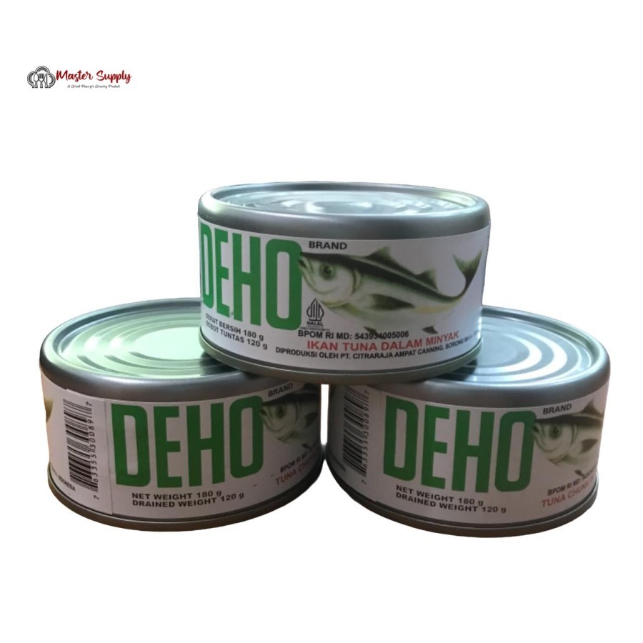 

DEHO TUNA CHUNK IN OIL 180 GR / DEHO IKAN TUNA DALAM MINYAK / IKAN TUNA KALENG