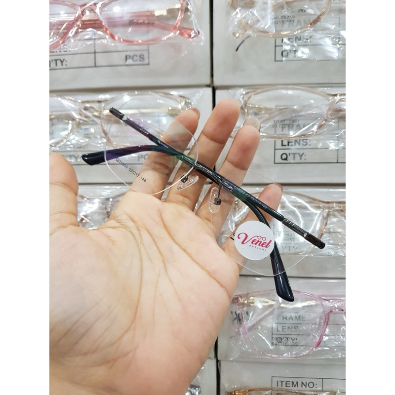 KACAMATA FRAMELESS PREMIUM TITANIUM KEKINIAN KODE 26009 ANTI RADIASI