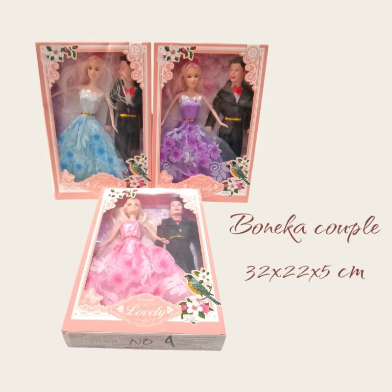 Mainan anak boneka princess + pasangan kemasan mika 30x13cm