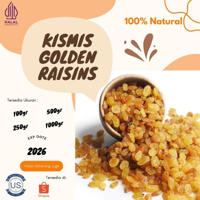 

KISMIS GOLDEN RAISINS 500gr| Oleh oleh Haji & Umroh, Souvenir Haji Makassar