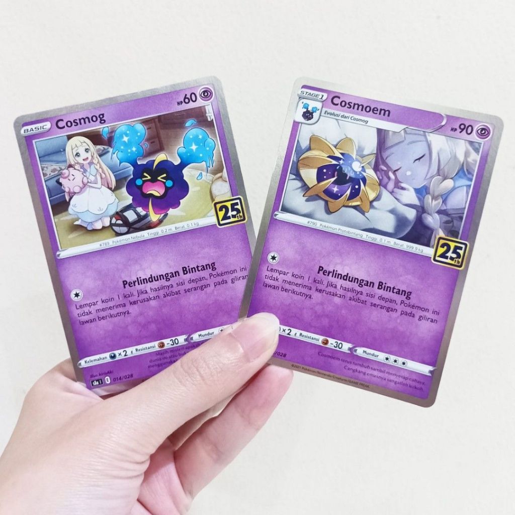 Kartu Pokemon Anniversary 25 th TCG Indonesia Cosmog Cosmoem
