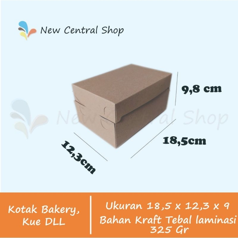 

kotak kue,snack,roti ukuran 18,5 x 12,3 x 9,8 cm laminating