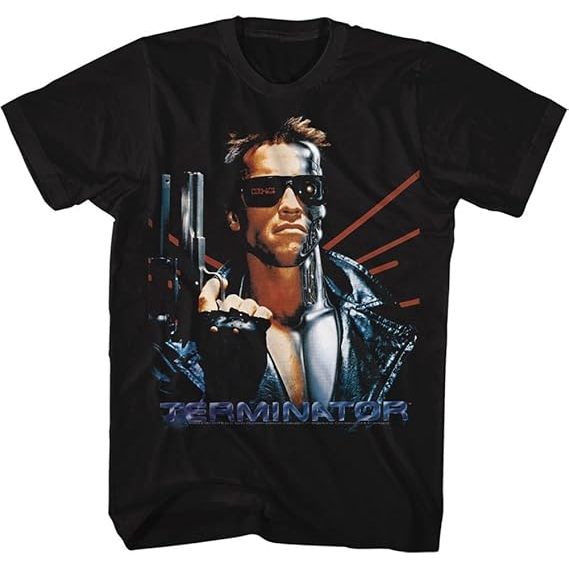 Terminator 1984 SciFi Action Movie Arnold Serious SemiAuto Gun Adult Kaos distro TShirtIns2024 model