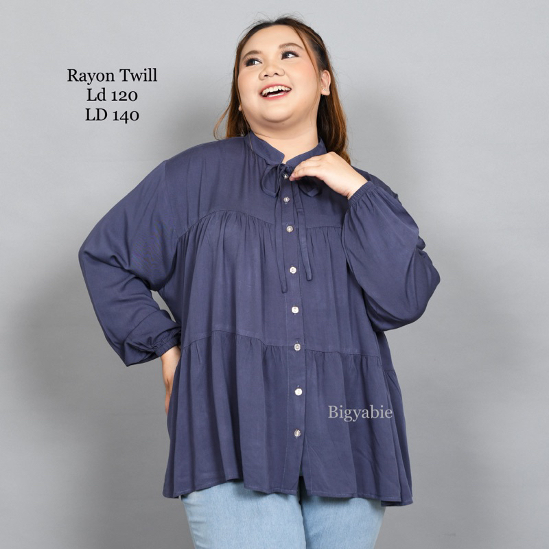 Nuna Blus Wanita Jumbo Bahan Rayon Twill Adem Menyerap keringat