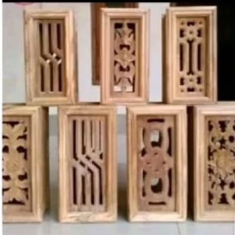 Loster Kayu Jati 13 x 30 motif ukir dan minimalis