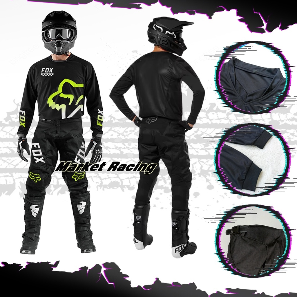 Tshirt kuning satabilo putih Pakaian Kaos jersey baju celana motor cross trail trabas set motocross 