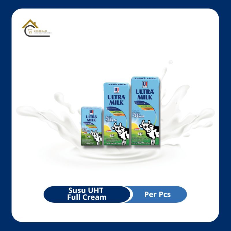 

ULTRA MILK SUSU UHT FULL CREAM 250, 200, 125 ML | PER PAK