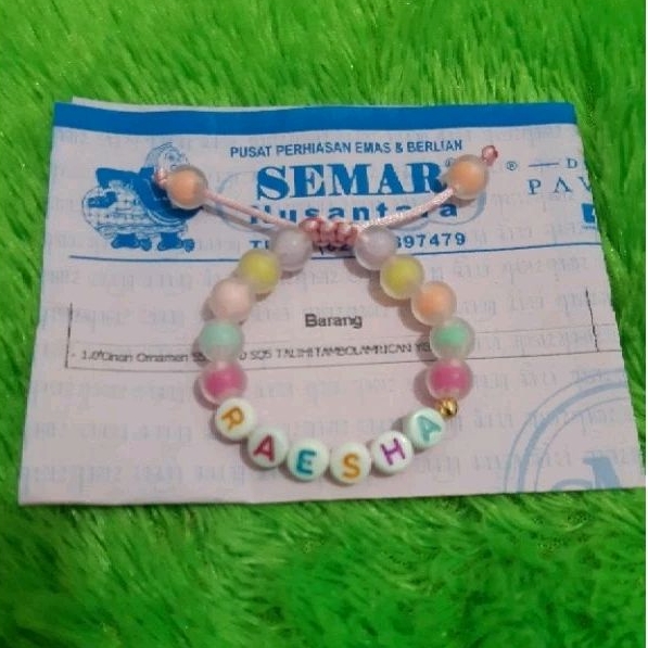 Gelang Ceko Rainbow Inisial Anak Emas 0,1gram semar nusantara