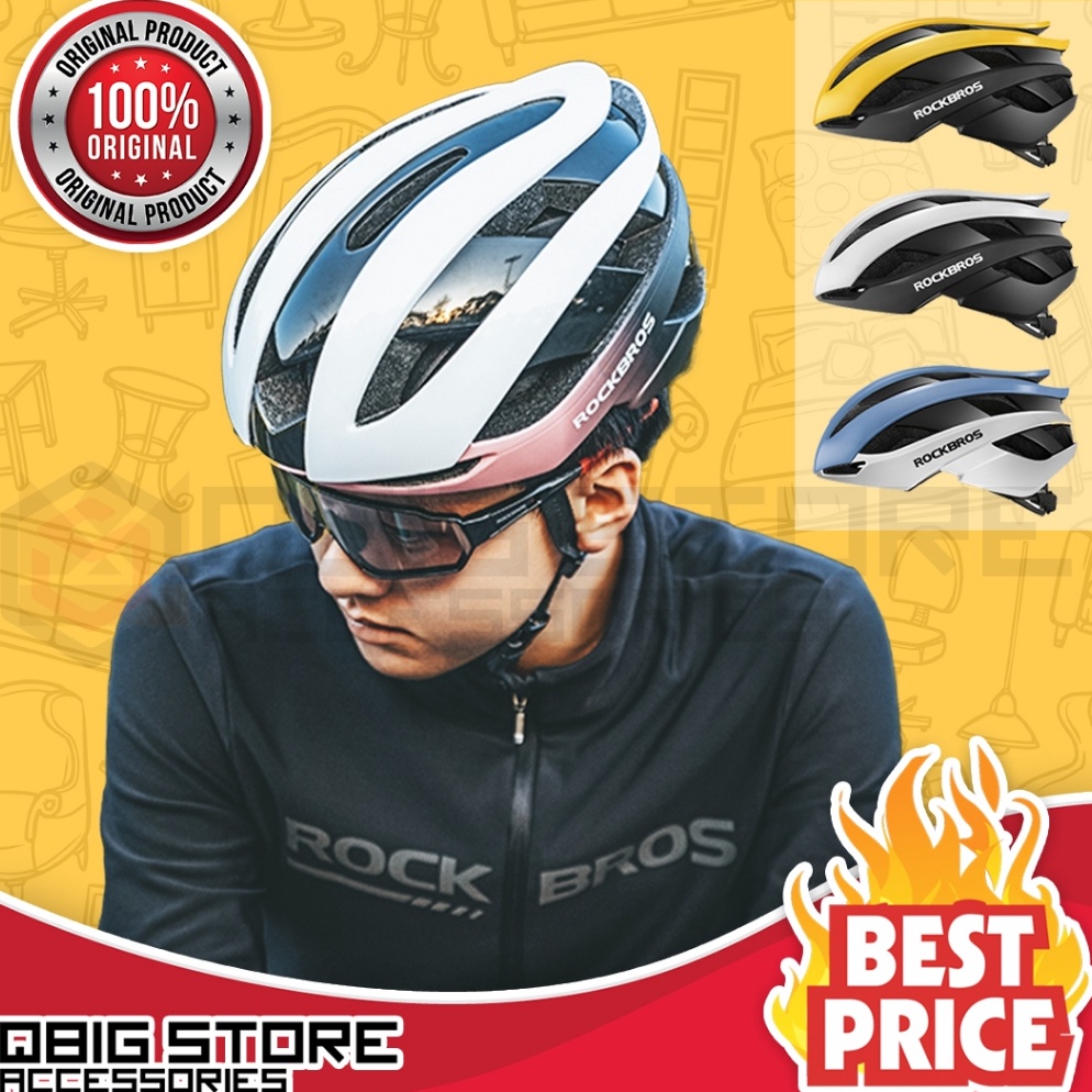 Recomended Rockbros Helm Sepeda RB1 Roadbike MTB Pria Wanita