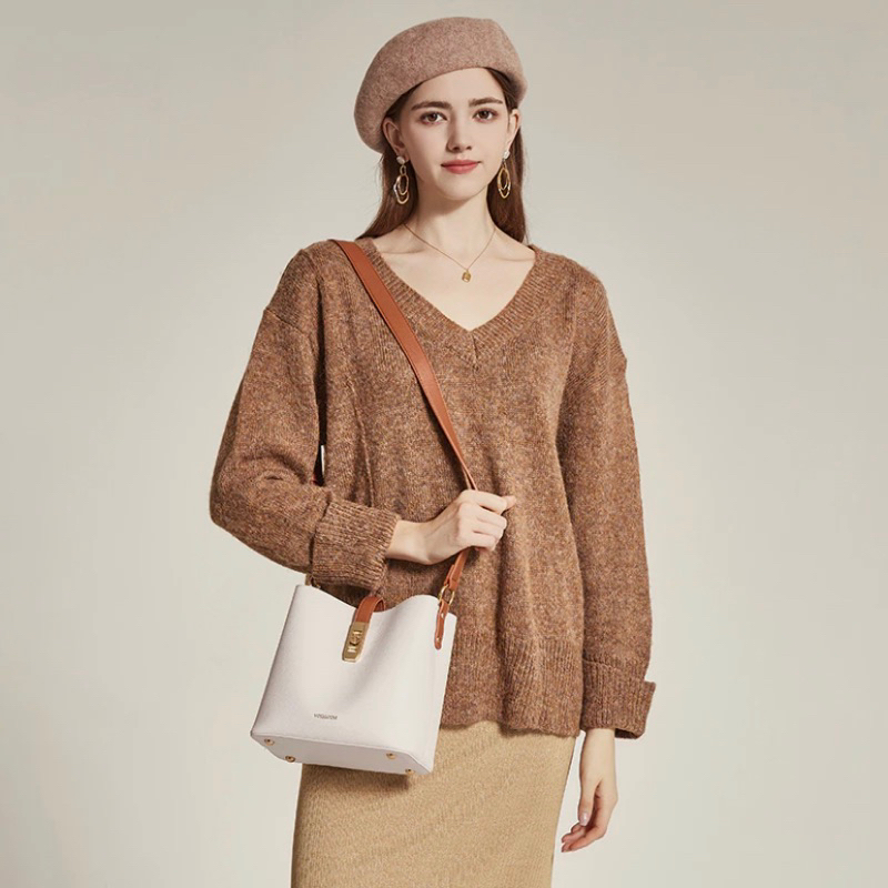 Mossdoom sling bag tas wanita ready warna putih dan coklat