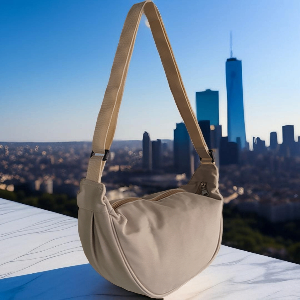 Tas selempang pria bahan kain, tas slingbag cowok kekinian, tas bahu pria