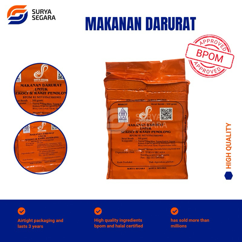 Food Ration / Makanan Energi Darurat / Ransum MRE Surya Segara EXP 3 Tahun