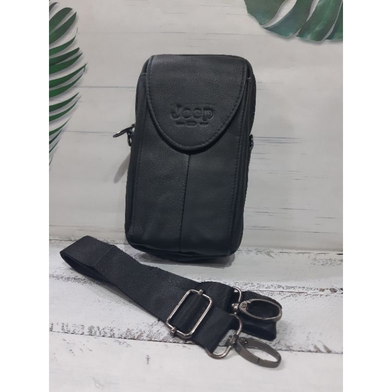 Jeep Dompet Tas Hp Pinggang Kulit Asli Sapi Terbaru