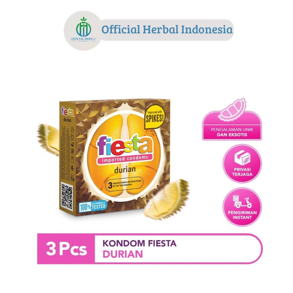Kondom Fiesta Durian isi 3 Pcs/ Aroma Manis Buah Durian